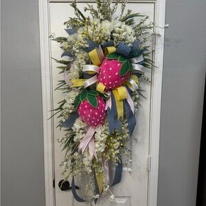 Spring Summer Strawberry Swag